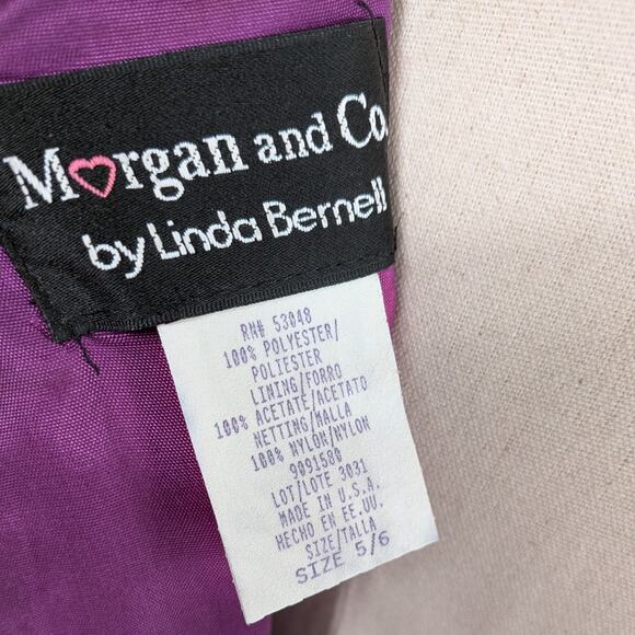 Vintage Morgan Co Prom Dress Maxi Gown 6 Purple Y2K Goth Whimsigoth 90S Floral - Picture 12 of 13